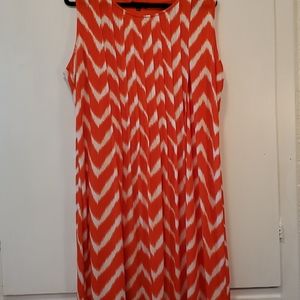 Glamour chevron print pintucked dress